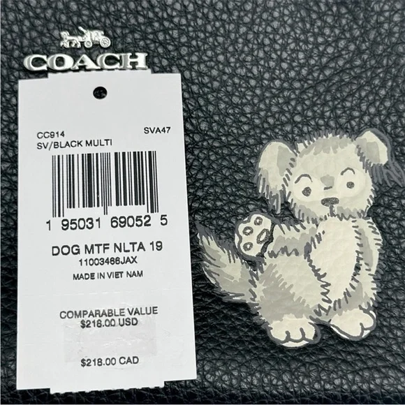 Coach Nolita 19 With Happy Dog Black Leather Bag with Silver Hardware - Picture 16 of 16